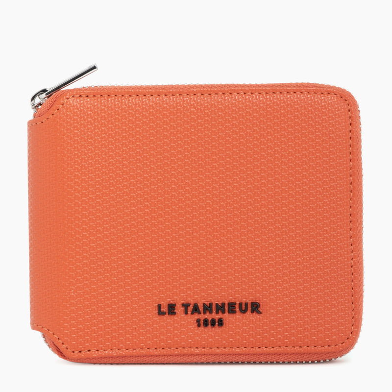 Emile L-zipped coin case in monogrammed leather