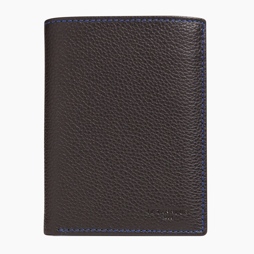 Small zipped Charles pebbled leather wallet