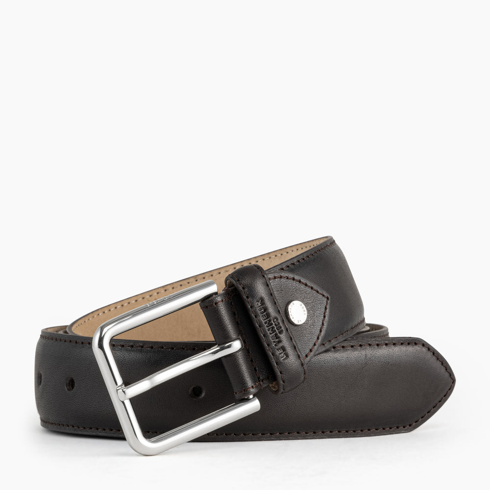 Ceinture homme avec boucle carrée Corentin en cuir lisse