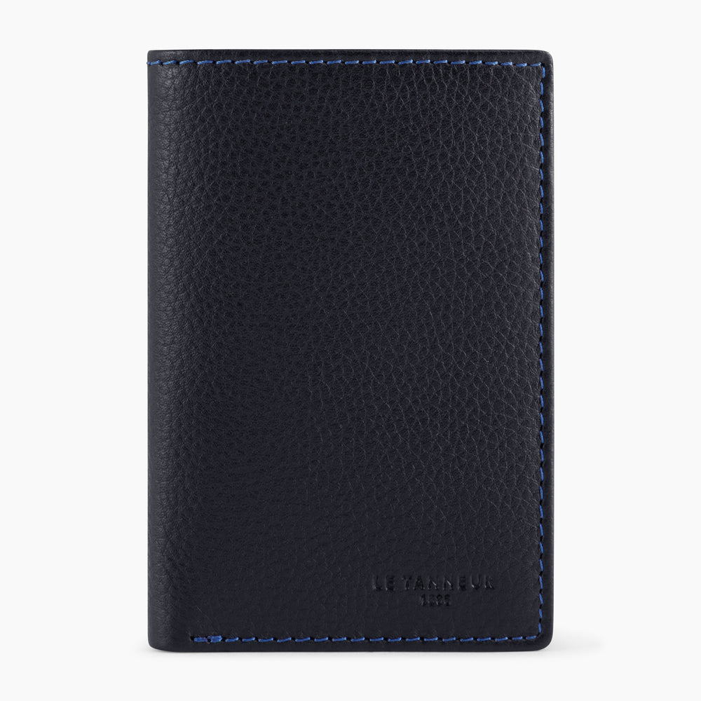 Small Charles pebbled leather cardholder