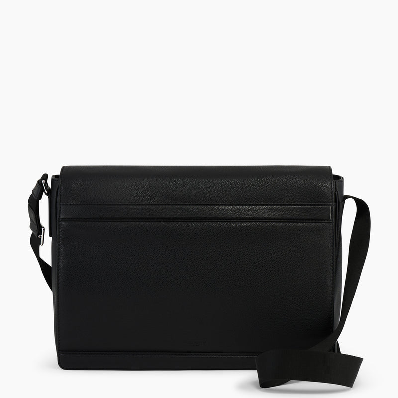 Men's belt with square buckle in smooth, vegetable-tanned leather