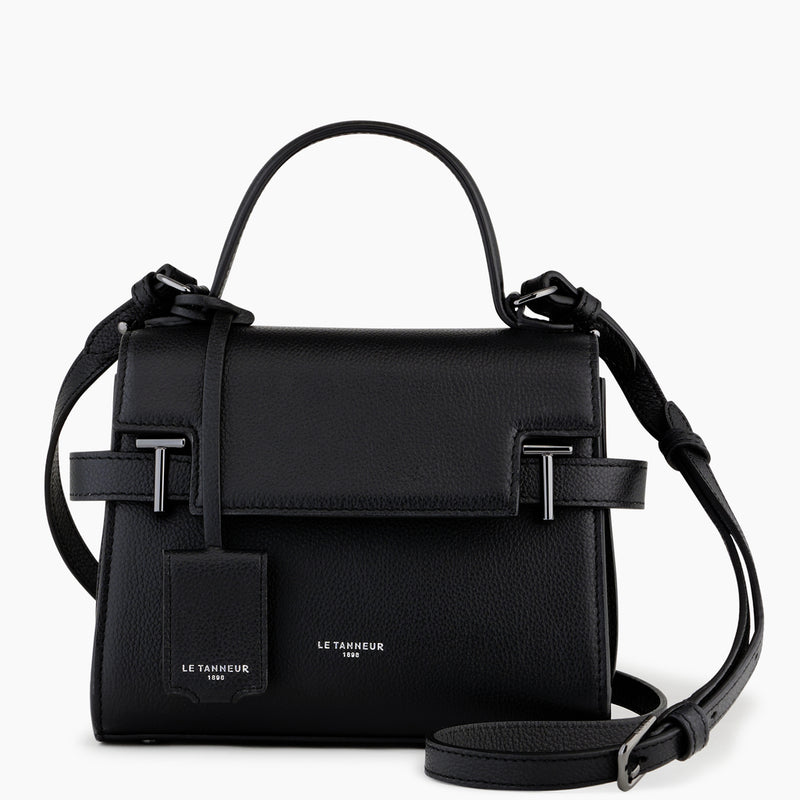 Emilie small handbag with flap closure in pebbled leather