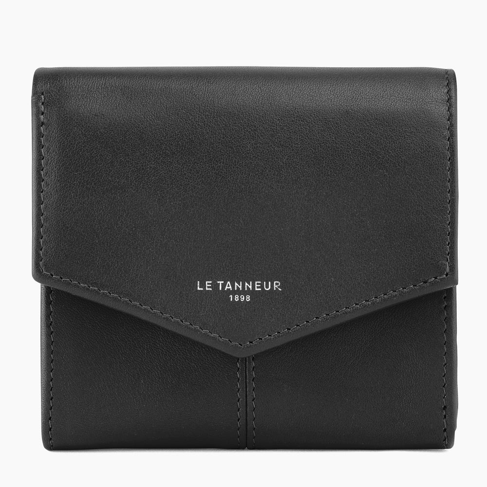 Small zipped Charlotte smooth leather wallet