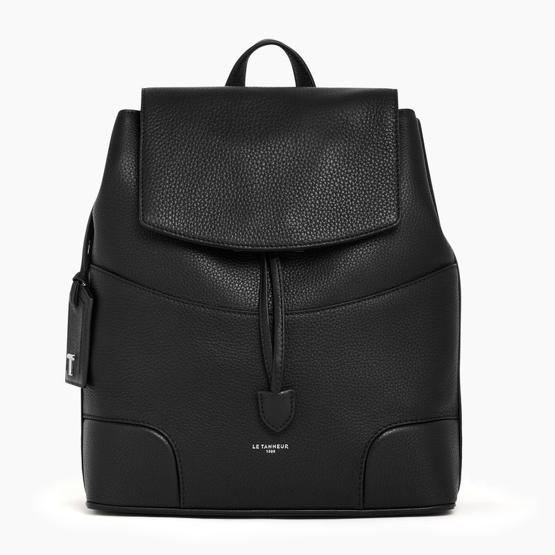 Romy flap-closure backpack in pebbled leather