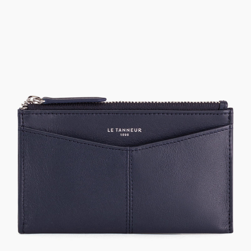 Zipped Charlotte smooth leather key pouch