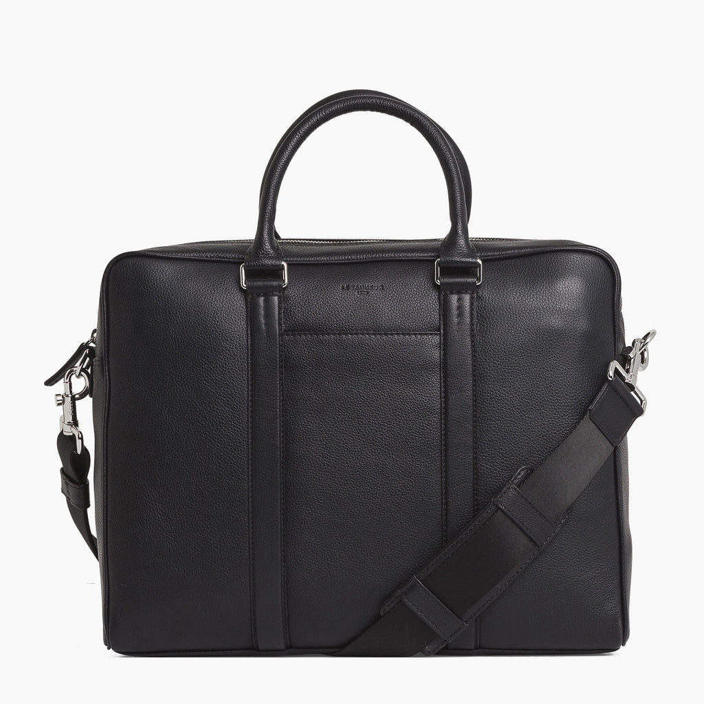 Slim Charles pebbled leather briefcase