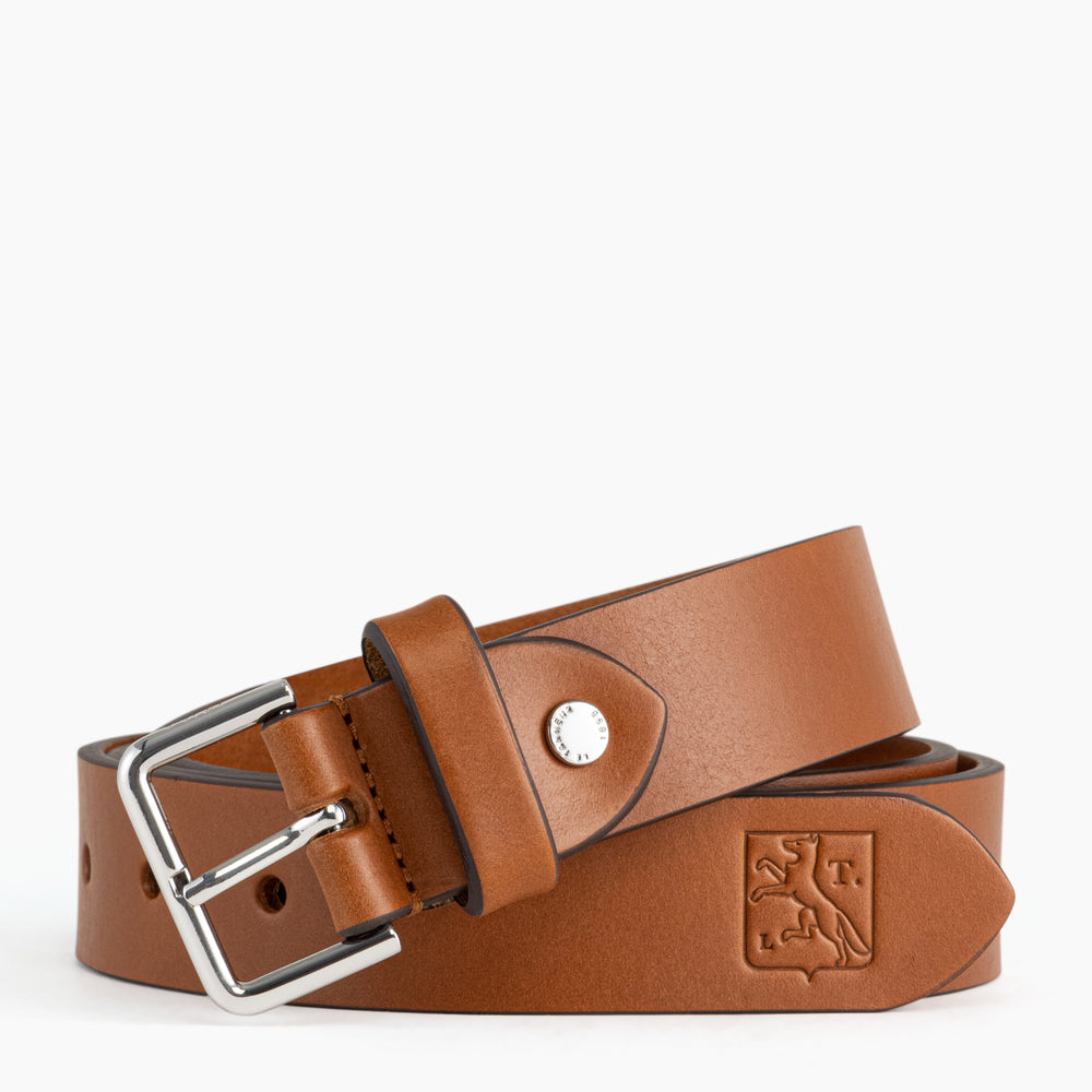 Ceinture homme avec boucle carrée en cuir lisse