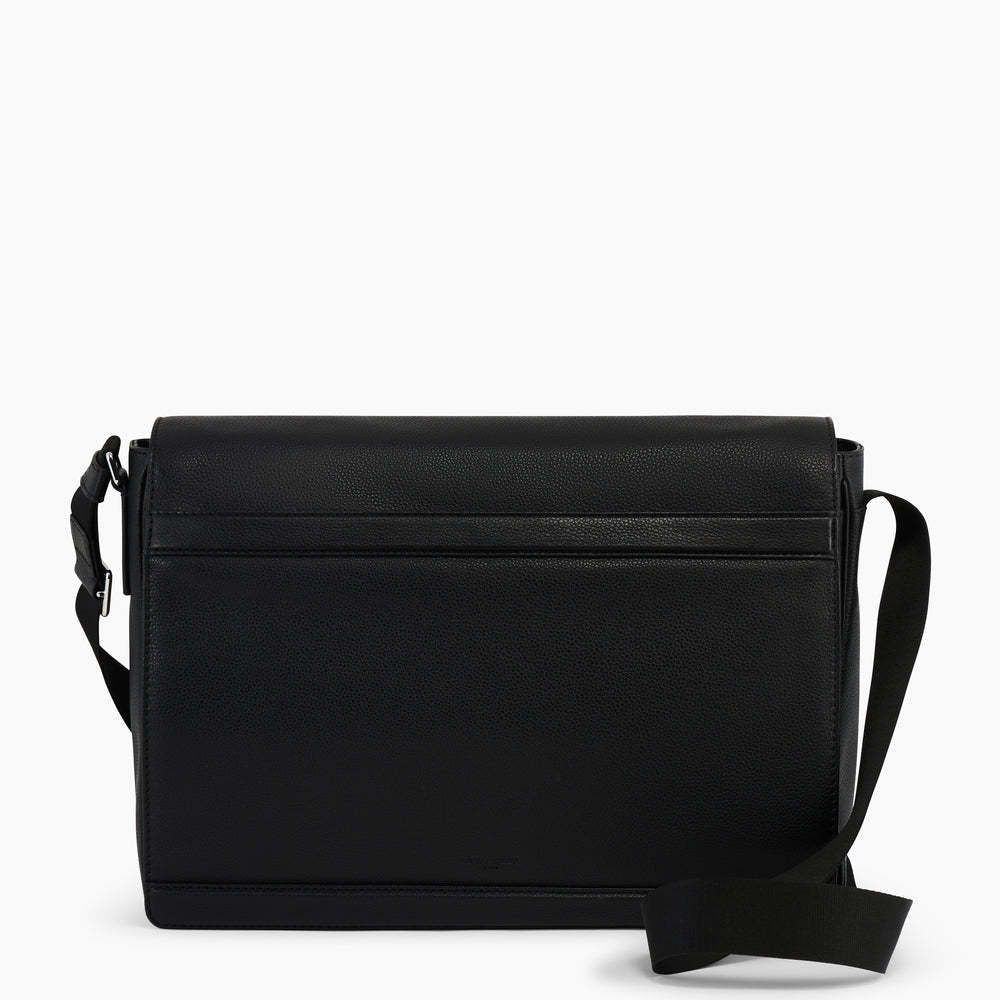 Men's belt with square buckle in smooth, vegetable-tanned leather