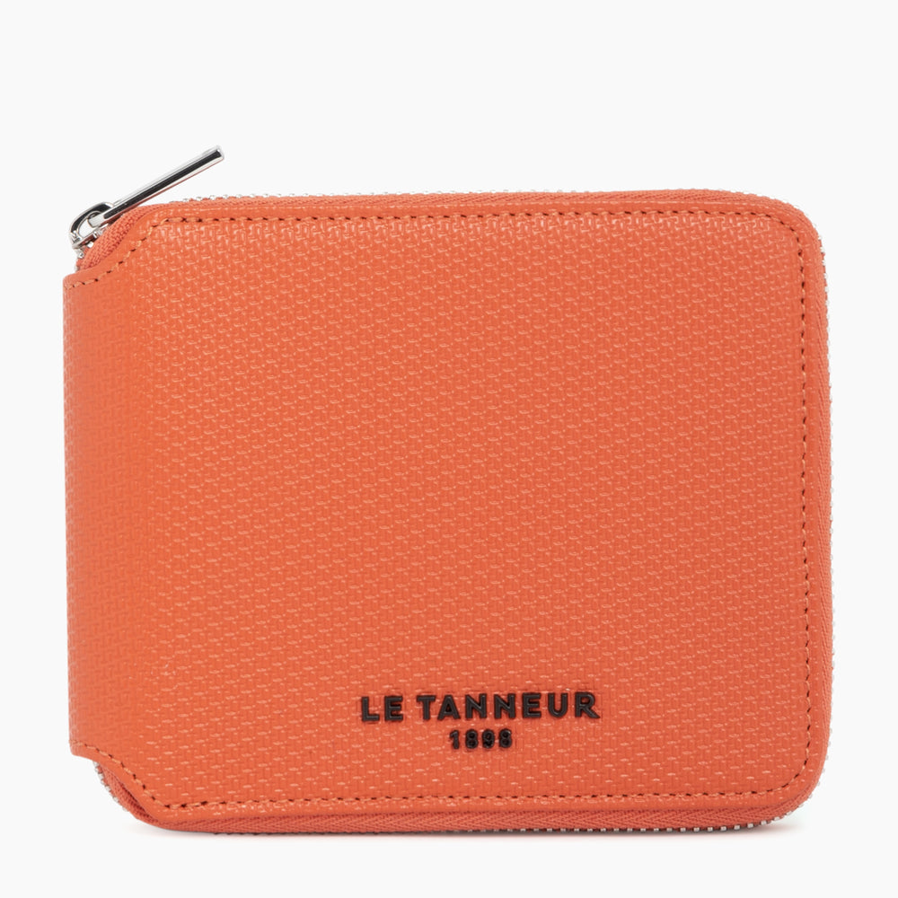 Emile L-zipped coin case in monogrammed leather