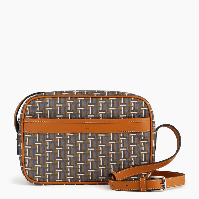 Camille small bag with crossbody strap in coated canvas