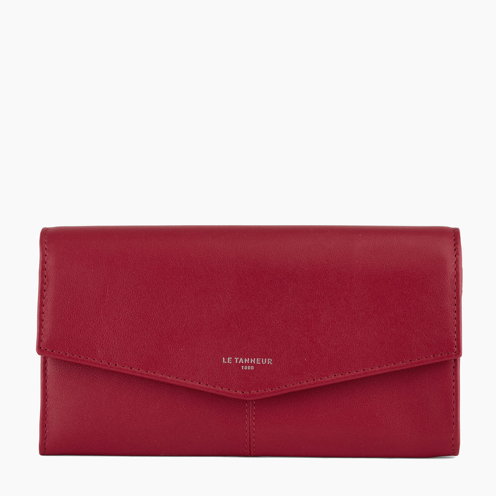 Small zipped Charlotte smooth leather wallet