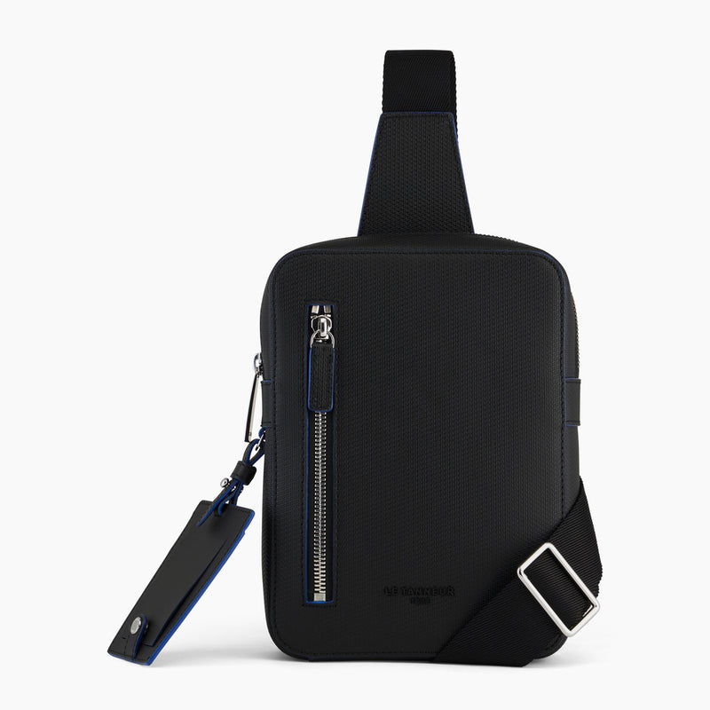 Emile sling satchel in monogrammed leather