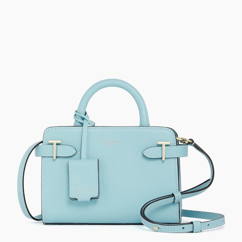 Emilie mini, flap-closure handbag in pebbled leather