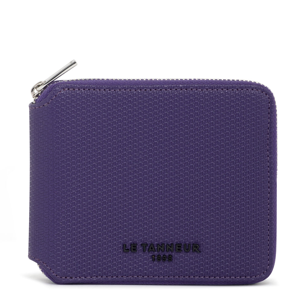 Emile L-zipped coin case in monogrammed leather