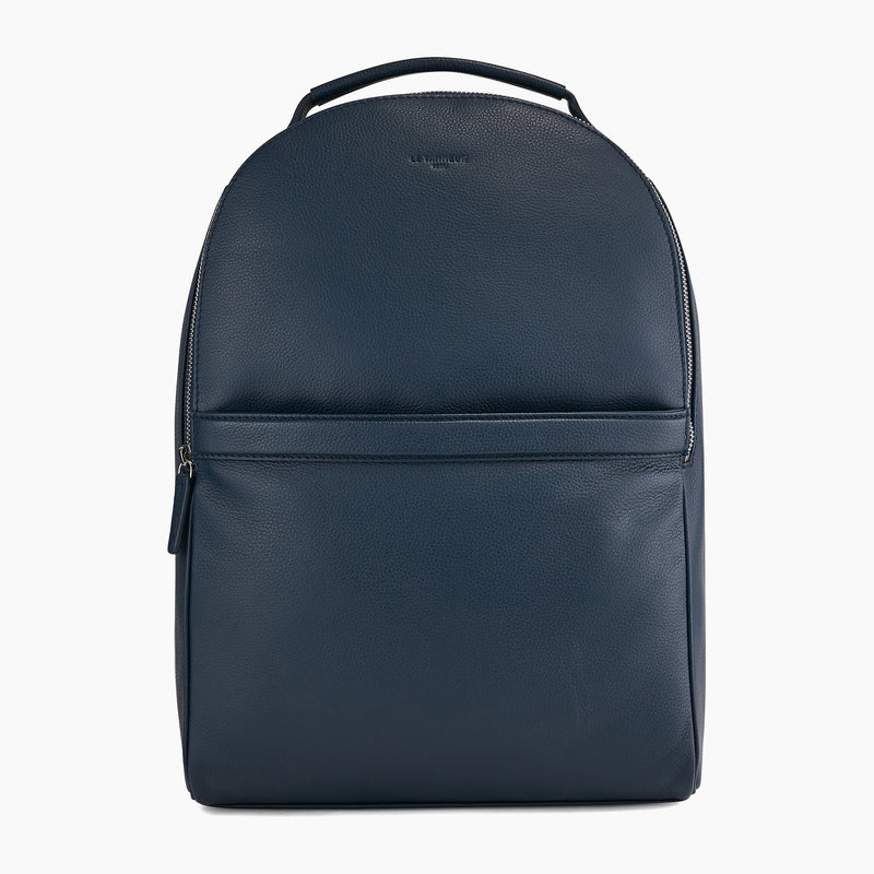 Zipped Charles pebbled leather backpack