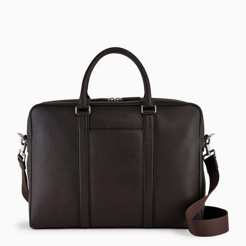 Charles 15 document holder with 3 gussets in pebbled leather