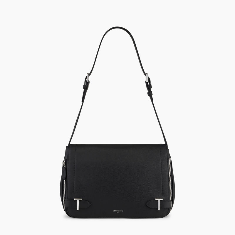 Simone medium-sized bag with crossbody strap in pebbled leather
