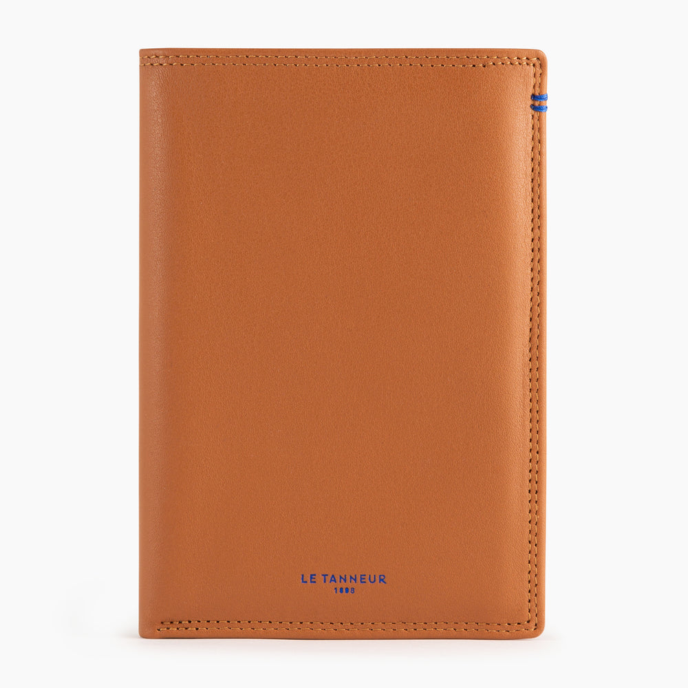 Zipped pocket and 2 shutters Martin smooth leather wallet