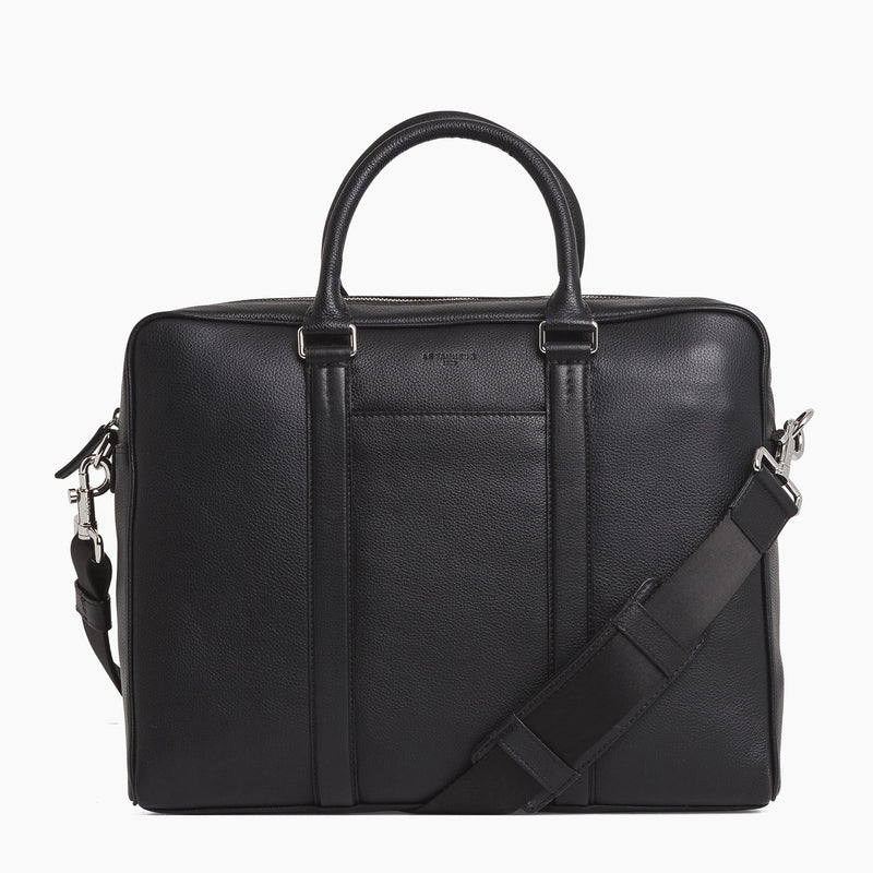 Slim Charles pebbled leather briefcase