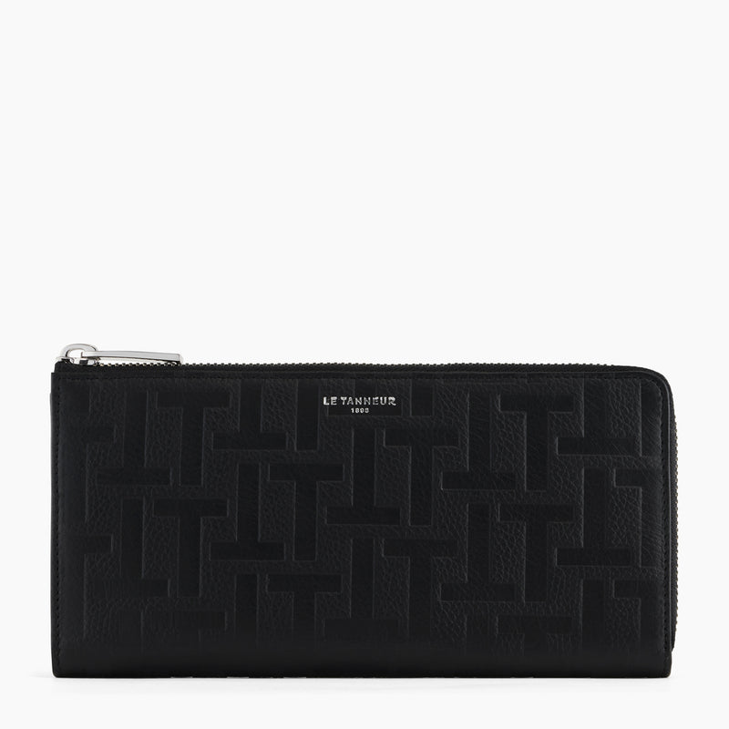 Emilie zipped travel companion in T-printed leather