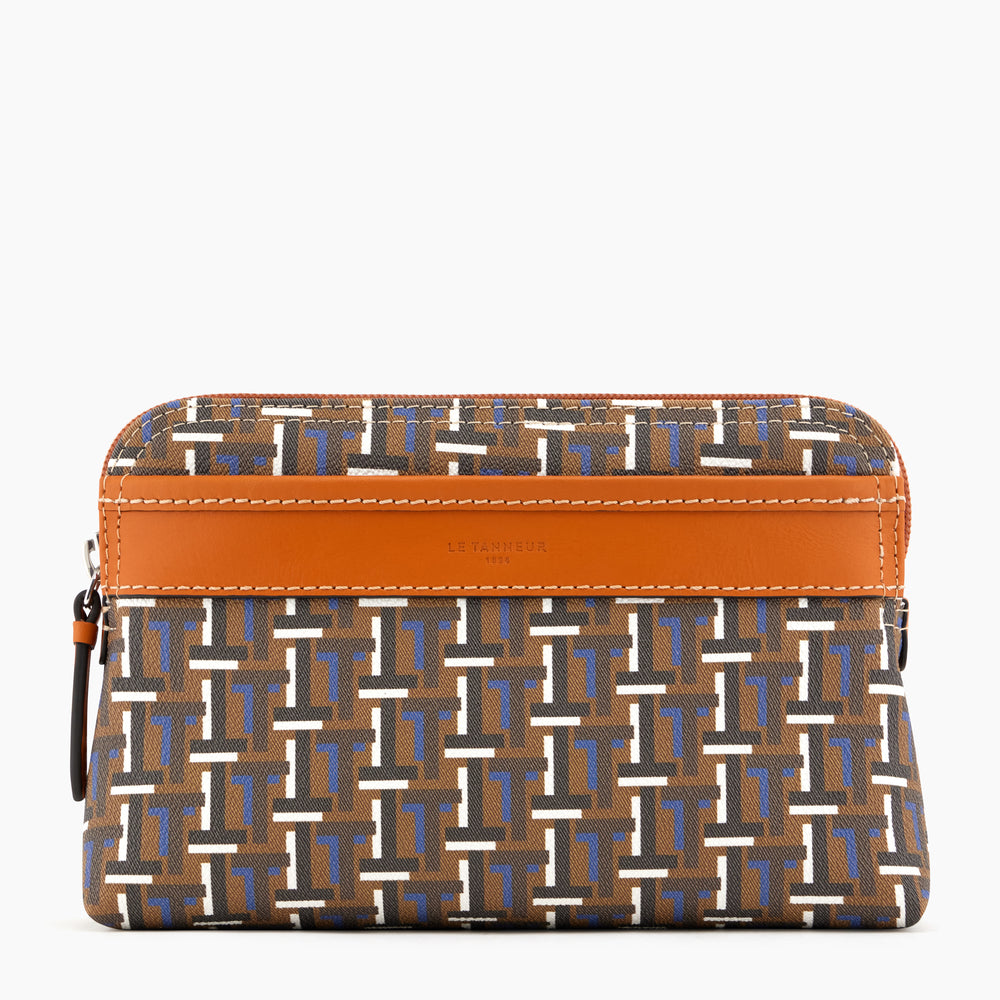 Camille large, zipped pouch in coated canvas