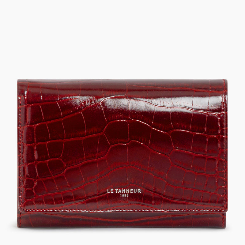 Emilie wallet in crocodile-embossed leather