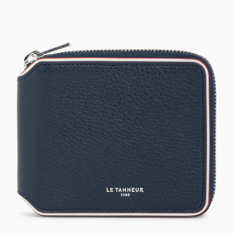 Augustin L-zipped coin case in pebbled leather