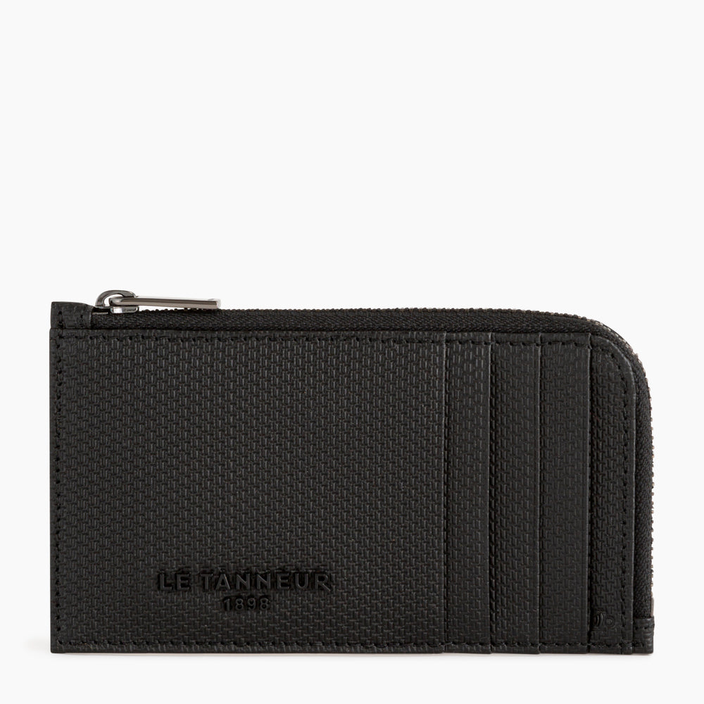 L-zip Emile monogram leather cardholder