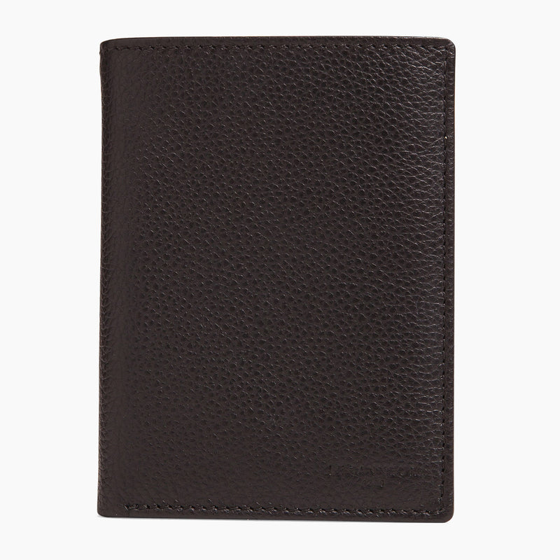 Small zipped Charles pebbled leather wallet
