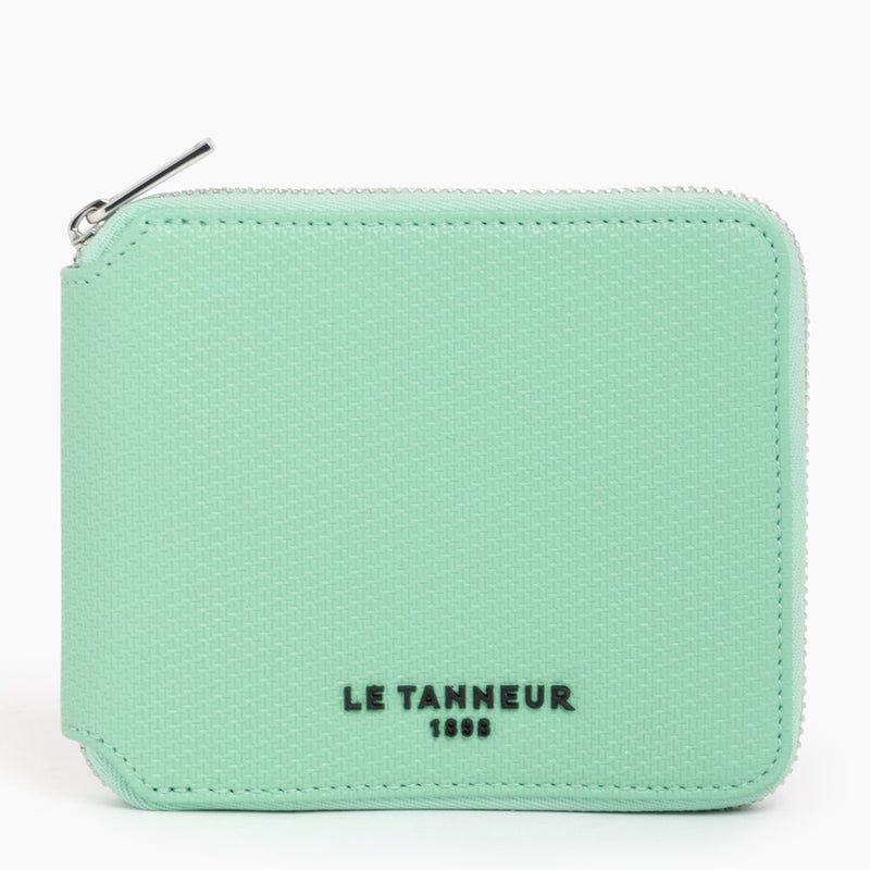 Emile L-zipped coin case in monogrammed leather