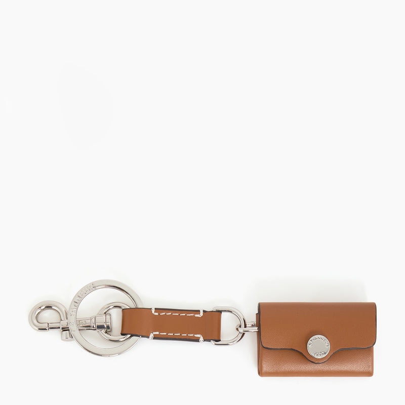 Sans Couture pebbled leather keyring