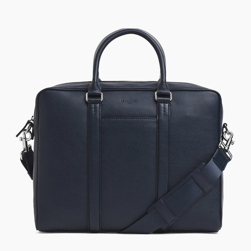 Slim Charles pebbled leather briefcase