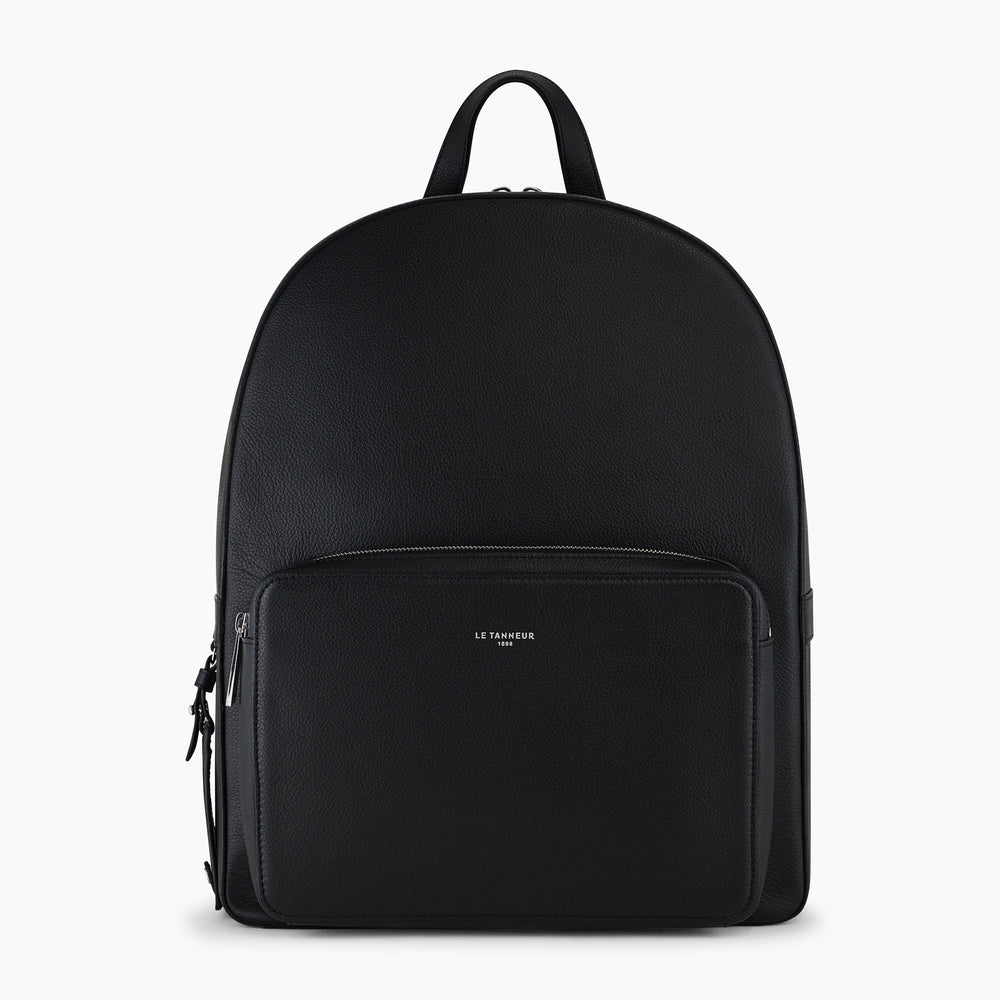 Emile zipped backpack in pebbled leather