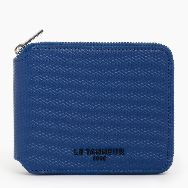 Emile L-zipped coin case in monogrammed leather