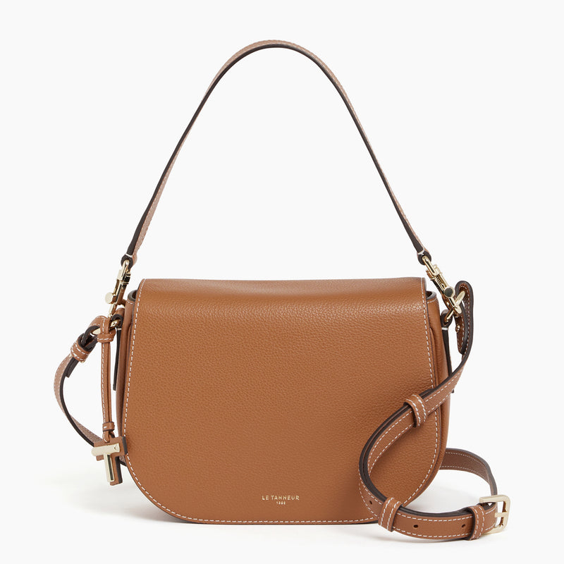 Gisèle medium-sized bag with crossbody strap in pebbled leather