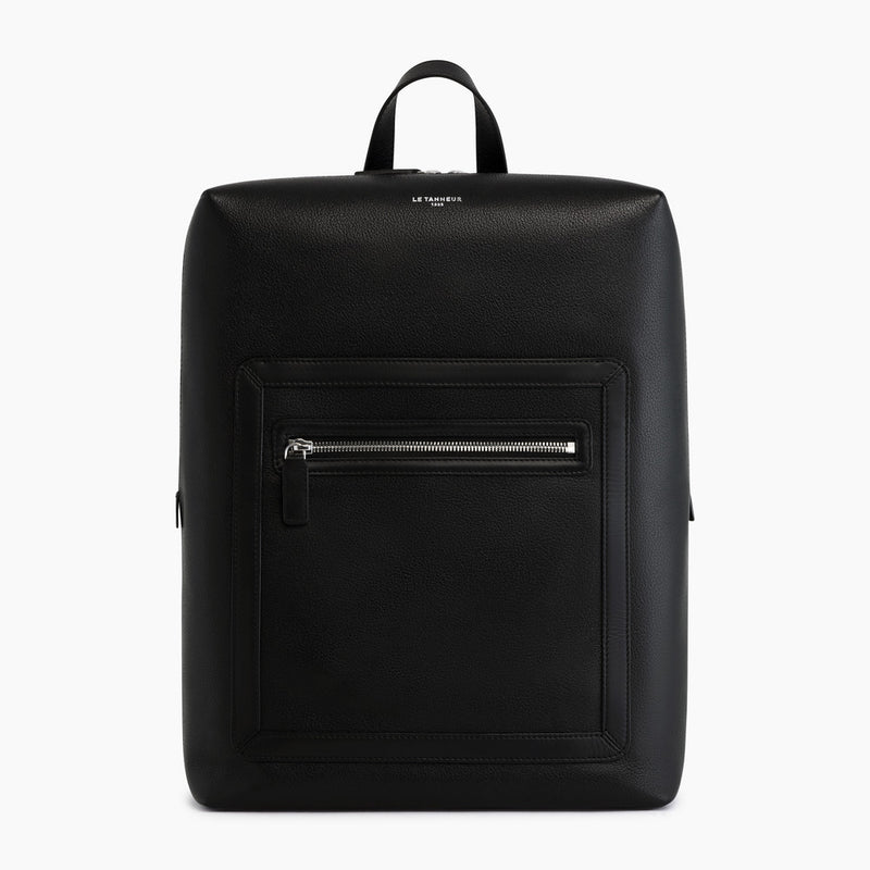 Max zipped backpack in pebbled leather