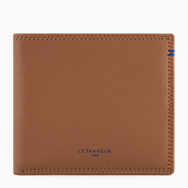 Porte cartes horizontal moyen modele avec poche billets Martin en cuir lisse