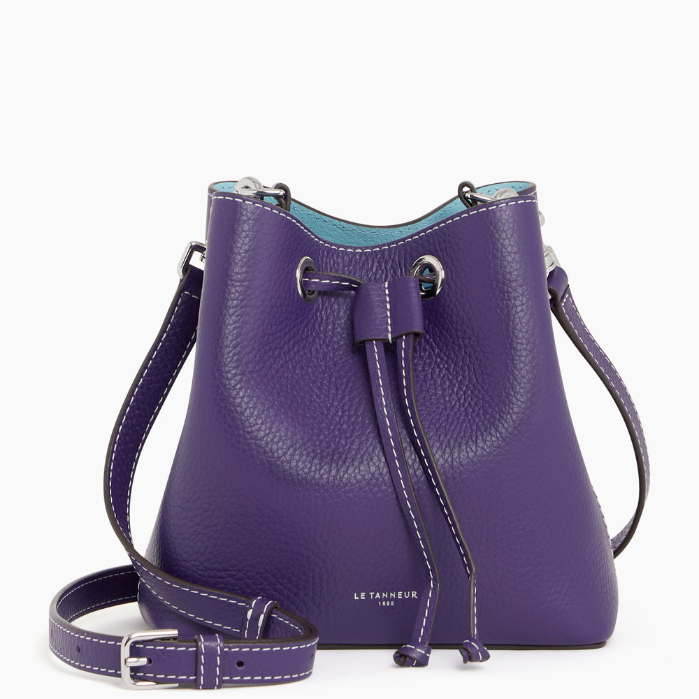 Louise min bucket bag in pebbled leather