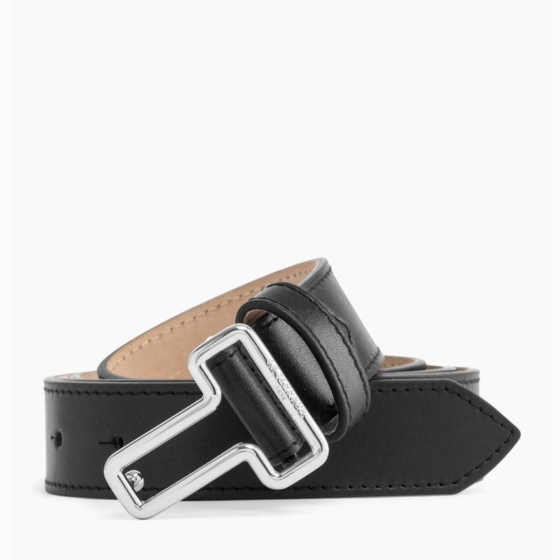 Vegetable tanned leather women's belt with T buckle