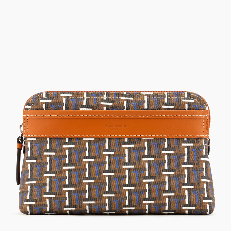 Camille large, zipped pouch in coated canvas