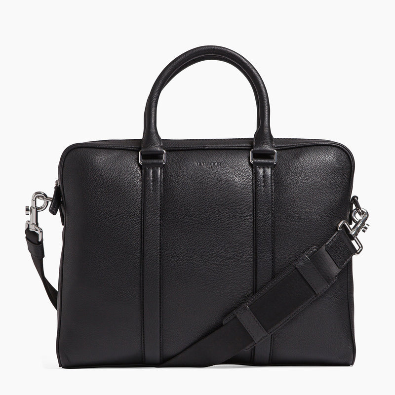 Slim Charles pebbled leather briefcase
