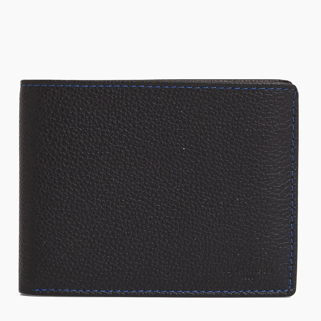 Flap 2 shutters Charles pebbled leather wallet
