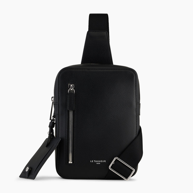 Emile sling satchel in pebbled leather