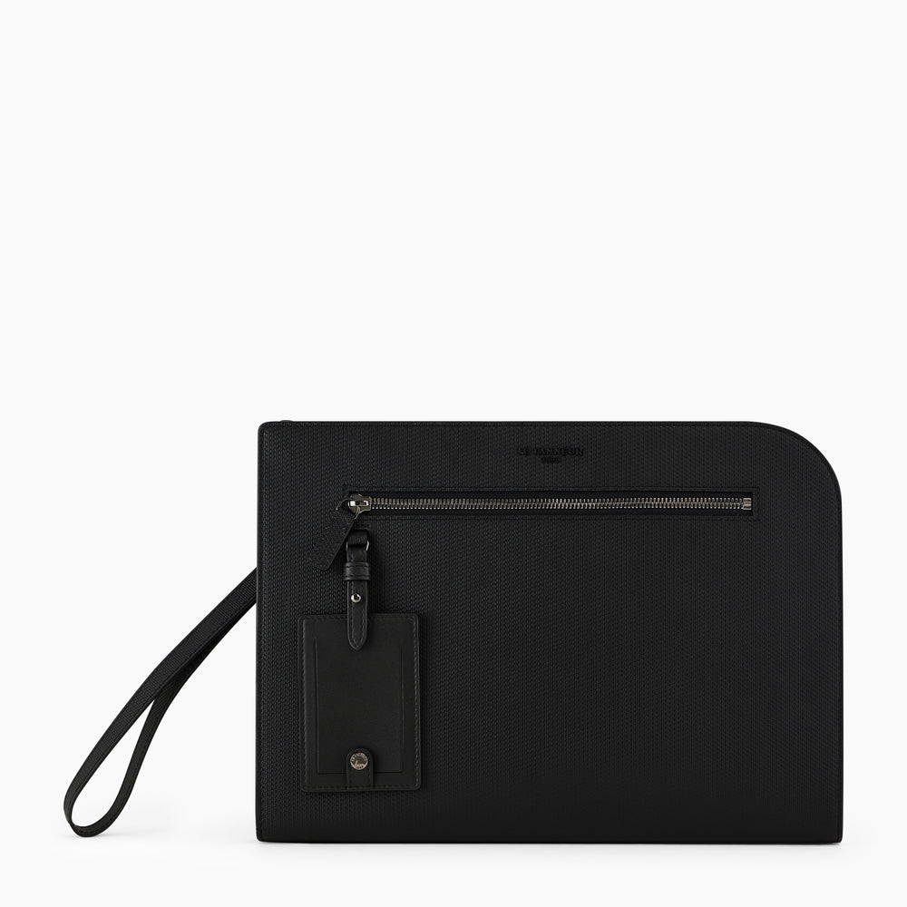 Emile 13 clutch in monogrammed leather