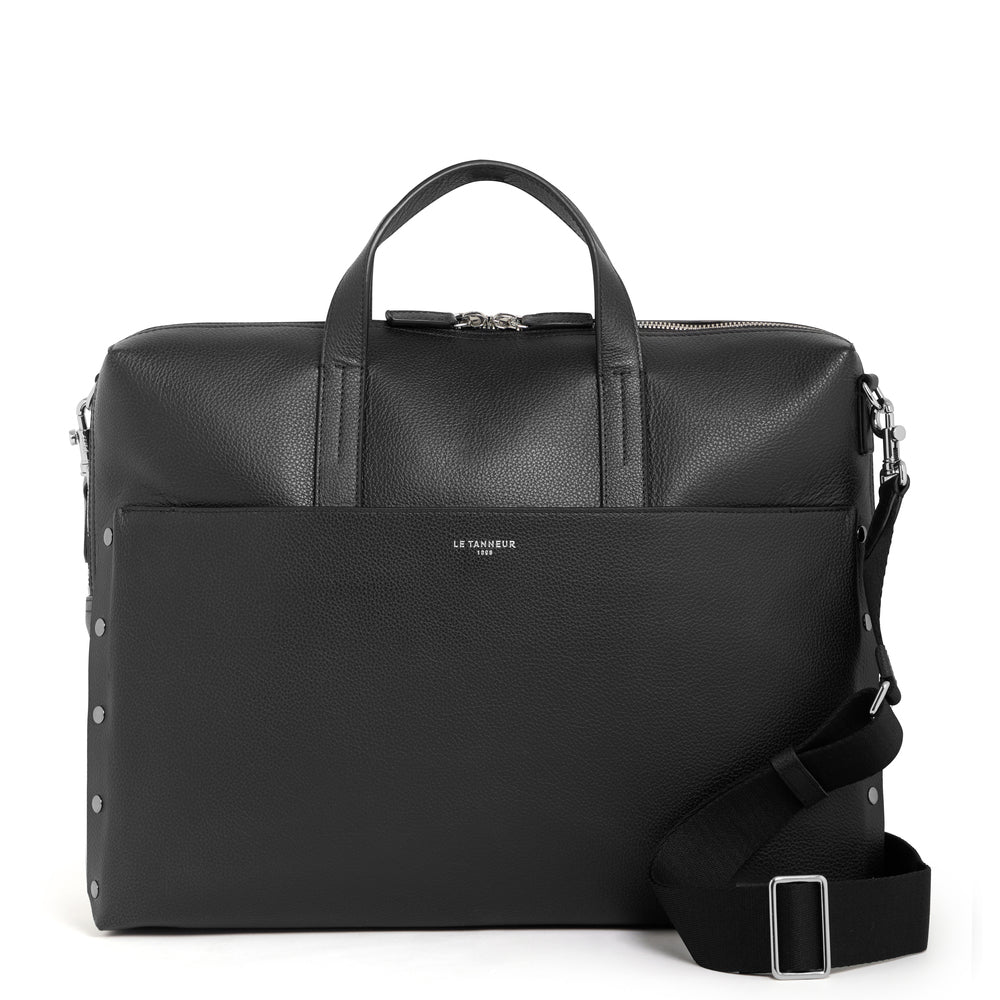 Gabin 14 document holder in pebbled leather