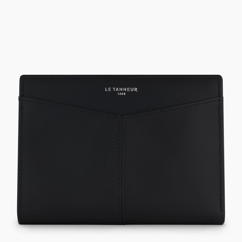 Charlotte wallet with zipped coin pocket in leather