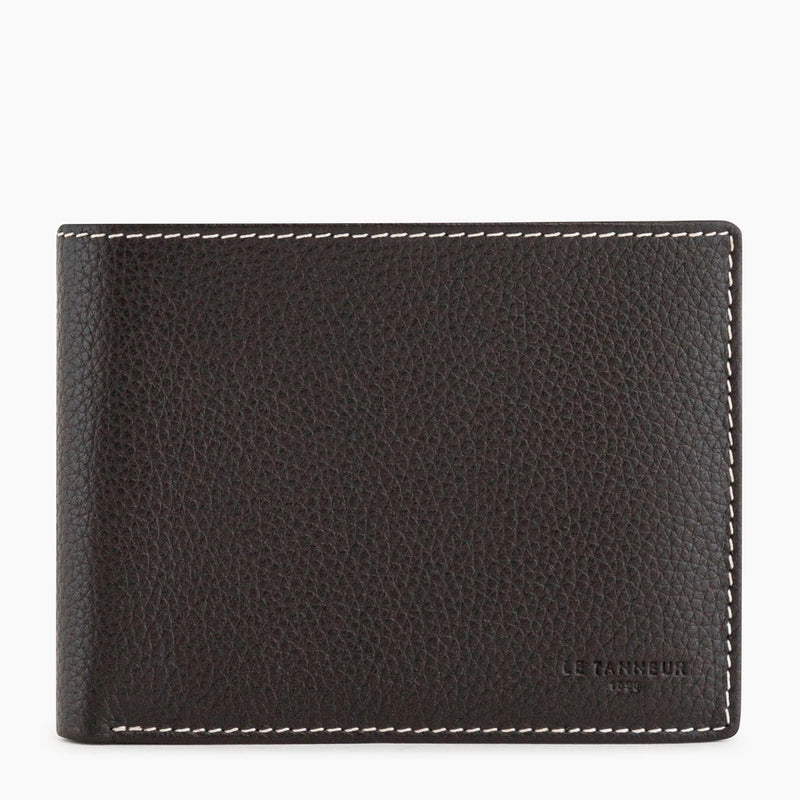 Zipped Charles pebbled leather wallet