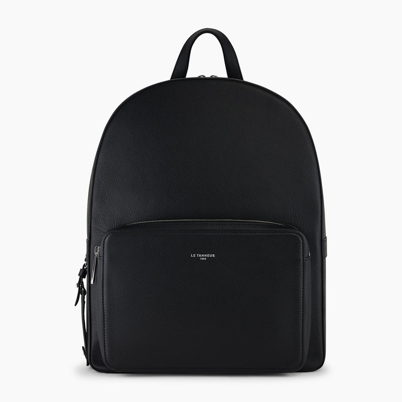 Emile zipped backpack in pebbled leather