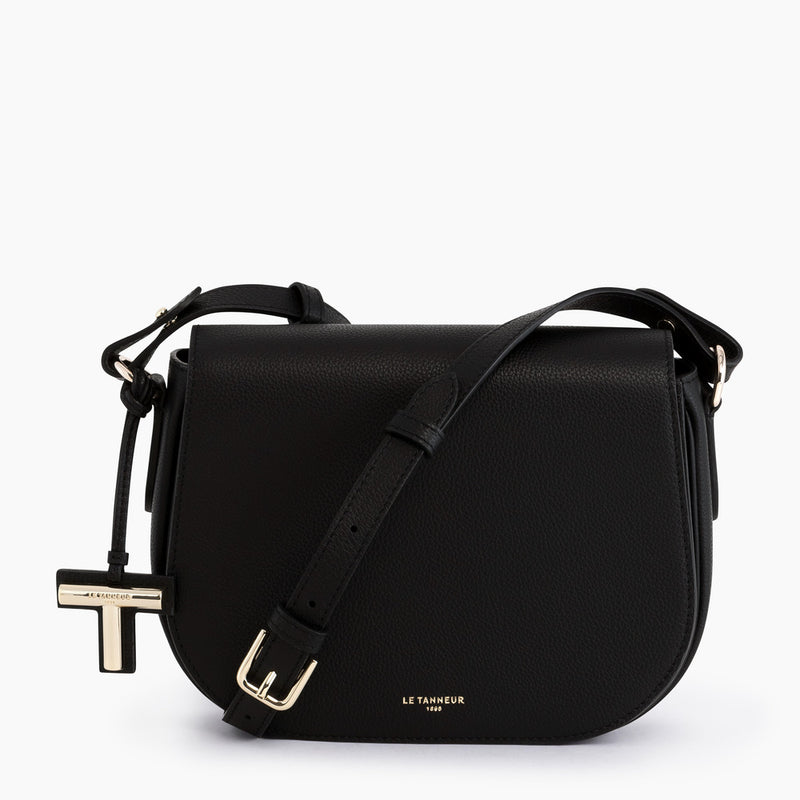 Gisèle medium-sized bag with crossbody strap in pebbled leather