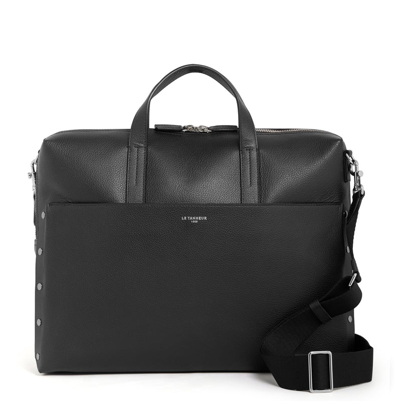 Gabin 14 document holder in pebbled leather